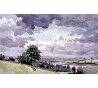 HRJUBWREE Oil Painting Prints on Canvas Painting Picture View Over the Deben From an Eminence by Churchyard Artwork Canvas Prints for Office Decor 60x90cm