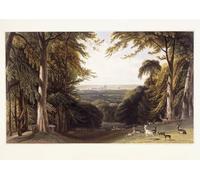 HRJUBWREE Oil Painting Prints on Canvas Painting Picture Windsor Castle From the Deer Park by William Daniell Artwork Canvas Prints for Office Decor 60x90cm