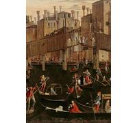 HRJUBWREE Oil Painting Prints on Canvas Painting Picture Wooden Rialto Bridge From the Miracle of the True Cross by Vittore Carpaccio Artwork Canvas Prints for Home Decor 60x90cm
