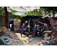 HRJUBWREE Retro Picture Art Painting Wall Poster a French Battery of Heavy Guns Under Camouflage Netting Behind a Wall Verdun by Jules Gervais Vintage Art Print for Home Decor 60x90cm