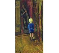 HRJUBWREE Retro Picture Art Painting Wall Poster a White Lie by Christian Krohg Vintage Art Print for Office Decor 60x90cm