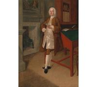 HRJUBWREE Retro Picture Art Painting Wall Poster an Man in a Library by Arthur Devis Vintage Art Print for Office Decor 60x90cm