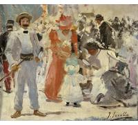 HRJUBWREE Retro Picture Art Painting Wall Poster At the Fair En la Feria by Joaquín Sorolla Vintage Art Print for Office Decor 60x90cm