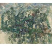 HRJUBWREE Retro Picture Art Painting Wall Poster At the Water's Edge by Paul Cézanne Vintage Art Print for Office Decor 60x90cm