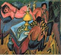 HRJUBWREE Retro Picture Art Painting Wall Poster Berlin Street Scene by Ernst Ludwig Kirchner Vintage Art Print for Office Decor 60x90cm
