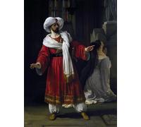 HRJUBWREE Retro Picture Art Painting Wall Poster David in Role of Alexander in Melodrama Arabs in Gaul by Francesco Hayez Vintage Art Print for Office Decor 60x90cm