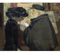 HRJUBWREE Retro Picture Art Painting Wall Poster Edgar Degas with His Model by Maurice Denis Vintage Art Print for Office Decor 60x90cm