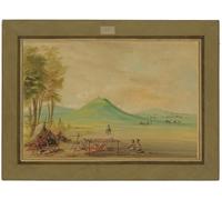 HRJUBWREE Retro Picture Art Painting Wall Poster Expedition Encamped on a Texas Prairie by George Catlin Vintage Art Print for Home Decor 60x90cm