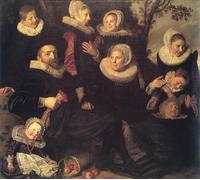HRJUBWREE Retro Picture Art Painting Wall Poster Family Portrait in a Landscape Frans Hals Vintage Art Print for Home Decor 60x90cm