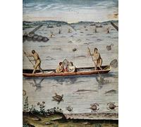 HRJUBWREE Retro Picture Art Painting Wall Poster Fishing Techniques of the in Virginia by Theodore De Bry Vintage Art Print for Home Decor 60x90cm