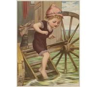 HRJUBWREE Retro Picture Art Painting Wall Poster Girl About to Swim by Mary Ellen Edwards Vintage Art Print for Home Decor 60x90cm