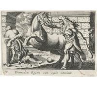HRJUBWREE Retro Picture Art Painting Wall Poster Hercules Taming the Horses of Diomedes by Simon Frisius Vintage Art Print for Home Decor 60x90cm