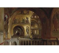 HRJUBWREE Retro Picture Art Painting Wall Poster Interior of the Cathedral of St. Mark in Lord Frederick Leighton Vintage Art Print for Home Decor 60x90cm