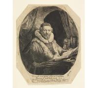 HRJUBWREE Retro Picture Art Painting Wall Poster Jan uytenbogaert preacher of the remonstrants by Rembrandt van Rijn Vintage Art Print for Office Decor 60x90cm