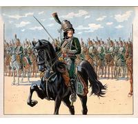 HRJUBWREE Retro Picture Art Painting Wall Poster Joachim Murat Then Colonel During the Italian Campaign Engraving Vintage Art Print for Home Decor 60x90cm