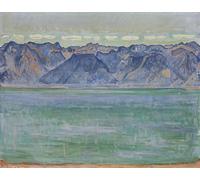 HRJUBWREE Retro Picture Art Painting Wall Poster Lake Geneva with the Savoy Alps by Ferdinand Hodler Vintage Art Print for Home Decor 60x90cm