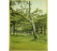 HRJUBWREE Retro Picture Art Painting Wall Poster Normandy Farm Under the Trees by Claude Monet Vintage Art Print for Office Decor 60x90cm