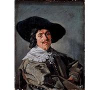 HRJUBWREE Retro Picture Art Painting Wall Poster Portrait of a Man in a Yellow Gray Fock Painting by Frans Hals Vintage Art Print for Office Decor 60x90cm