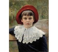 HRJUBWREE Retro Picture Art Painting Wall Poster Portrait of the Artist's Sister Berta Edelfelt by Albert Edelfelt Vintage Art Print for Office Decor 60x90cm