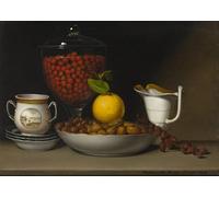 HRJUBWREE Retro Picture Art Painting Wall Poster Still Life Strawberries Nuts by Raphaelle Peale Vintage Art Print for Home Decor 60x90cm