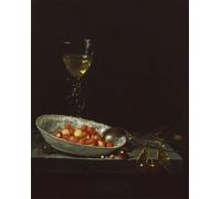 HRJUBWREE Retro Picture Art Painting Wall Poster Still Life with Strawberries and Cherries by Jan Van De Velde Vintage Art Print for Home Decor 60x90cm