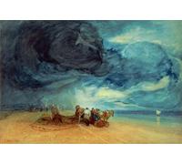 HRJUBWREE Retro Picture Art Painting Wall Poster Storm on Yarmouth Beach by Sell Cotman Vintage Art Print for Office Decor 60x90cm