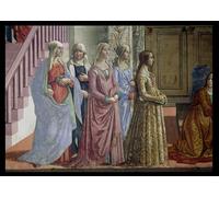 HRJUBWREE Retro Picture Art Painting Wall Poster the Birth of the Virgin Detail of the Women by Domenico Ghirlandaio Vintage Art Print for Office Decor 60x90cm