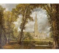 HRJUBWREE Retro Picture Art Painting Wall Poster the Cathedral of Salisbury Seen From the Bishops Garden by John Constable Vintage Art Print for Office Decor 60x90cm