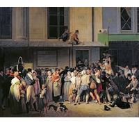 HRJUBWREE Retro Picture Art Painting Wall Poster the Entrance to the Ambigu Comique Theater Before by Louis Leopold Boilly Vintage Art Print for Home Decor 60x90cm