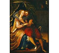 HRJUBWREE Retro Picture Art Painting Wall Poster the Five Senses Touch by Pourbus the Younger Vintage Art Print for Home Decor 60x90cm