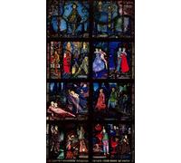 HRJUBWREE Retro Picture Art Painting Wall Poster the Geneva Window Eights Depicting Scenes From Irish Literature by Harry Clarke Vintage Art Print for Office Decor 60x90cm