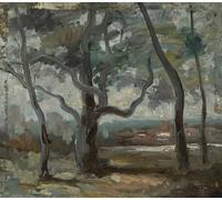 HRJUBWREE Retro Picture Art Painting Wall Poster The Great Tree Study by Jean Baptiste Camille Corot Vintage Art Print for Office Decor 60x90cm