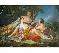 HRJUBWREE Retro Picture Art Painting Wall Poster The Pastoral Confidences by François Boucher Vintage Art Print for Home Decor 60x90cm