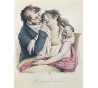 HRJUBWREE Retro Picture Art Painting Wall Poster the Second Month of Pregnancy by Louis Leopold Boilly Vintage Art Print for Office Decor 60x90cm