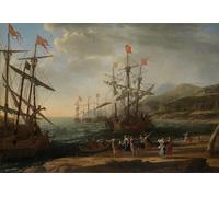 HRJUBWREE Retro Picture Art Painting Wall Poster the Trojan Women Setting Fire to Their Fleet by Claude Lorrain Vintage Art Print for Home Decor 60x90cm