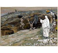 HRJUBWREE Retro Picture Art Painting Wall Poster the Two Men Possessed with Unclean Spirits by Jacques Vintage Art Print for Home Decor 60x90cm