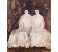 HRJUBWREE Retro Picture Art Painting Wall Poster the Two Sisters by Richard Gerstl Vintage Art Print for Office Decor 60x90cm