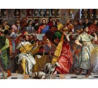HRJUBWREE Retro Picture Art Painting Wall Poster the Wedding of Cana Detail Christ and the Virgin Fresco by Veronese Vintage Art Print for Office Decor 60x90cm