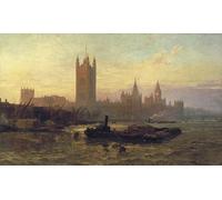 HRJUBWREE Retro Picture Art Painting Wall Poster the Westminster by George Vicat Cole Vintage Art Print for Home Decor 60x90cm