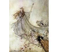 HRJUBWREE Retro Picture Art Painting Wall Poster Titania the Queen of Fees by Arthur Rackham Vintage Art Print for Office Decor 60x90cm