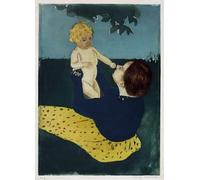 HRJUBWREE Retro Picture Art Painting Wall Poster Under the Horse Chestnut Tree' by Mary Cassatt Vintage Art Print for Home Decor 60x90cm
