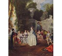 HRJUBWREE Retro Picture Art Painting Wall Poster Venetian Festivals by Jean Antoine Watteau Vintage Art Print for Home Decor 60x90cm