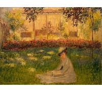 HRJUBWREE Retro Picture Art Painting Wall Poster Woman in a Garden by Claude Monet Vintage Art Print for Home Decor 60x90cm
