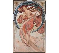 HRJUBWREE Vintage Poster Photo Wall Print Mural Artwork a Desperate Soldier Hugged a Womans Corpse Lying in a Bed. by Alphonse Mucha Art Prints Painting for Office Decor 60x90cm