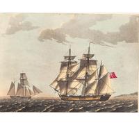 HRJUBWREE Vintage Poster Photo Wall Print Mural Artwork a Galleass Tooand an English Bark Ship Under the Wind by Niels Truslew Art Prints Painting for Office Decor 60x90cm