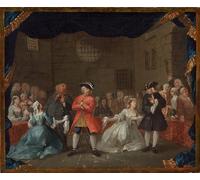 HRJUBWREE Vintage Poster Photo Wall Print Mural Artwork a Scene From the Beggar's Opera by William Hogarth Art Prints Painting for Office Decor 60x90cm