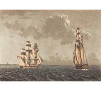 HRJUBWREE Vintage Poster Photo Wall Print Mural Artwork a Ship in Turn and a Galease with Crosswind by Niels Truslew Art Prints Painting for Office Decor 60x90cm