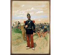 HRJUBWREE Vintage Poster Photo Wall Print Mural Artwork a Soldier Member of the Military Orchestra in by Jean Baptiste Edouard Detaille Art Prints Painting for Home Decor 60x90cm
