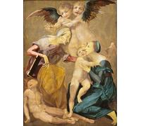 HRJUBWREE Vintage Poster Photo Wall Print Mural Artwork Allegory of Salvation with the Virgin and Christ Child by Rosso Fiorentino Art Prints Painting for Office Decor 60x90cm