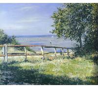 HRJUBWREE Vintage Poster Photo Wall Print Mural Artwork Field seafront by Gustave Caillebotte Art Prints Painting for Home Decor 60x90cm